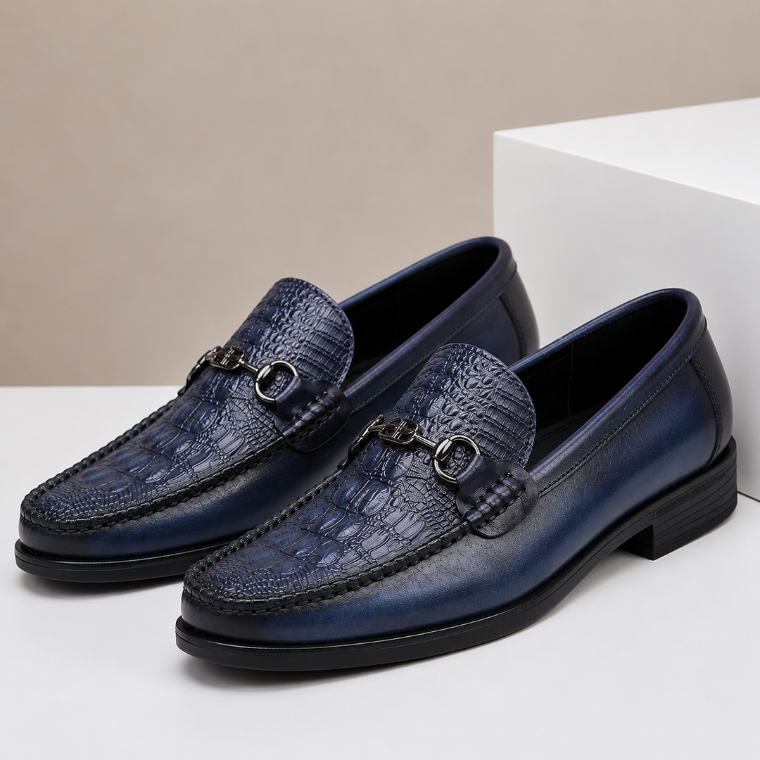 Lucentaro Cowhide Leather Loafers