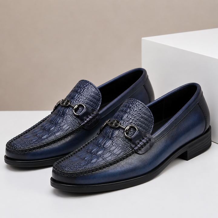 Lucentaro Cowhide Leather Loafers