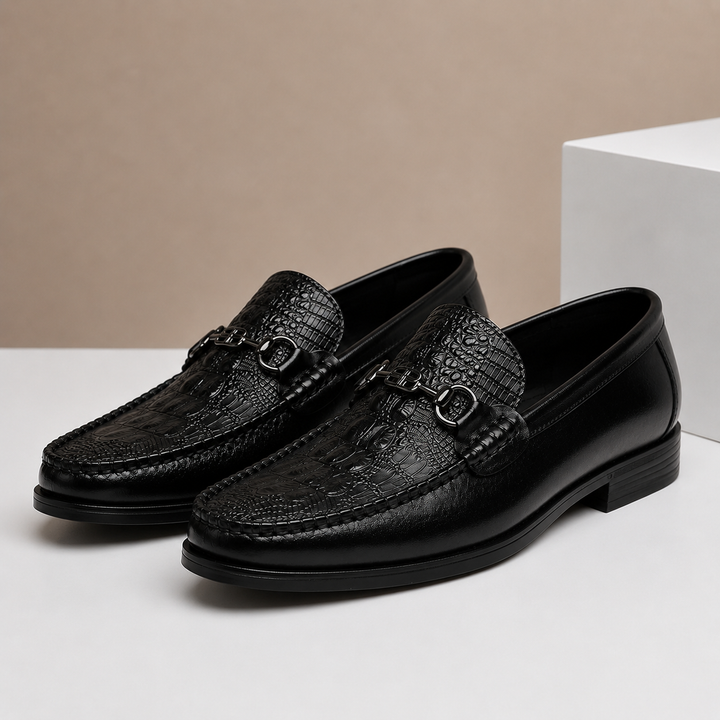 Lucentaro Cowhide Leather Loafers