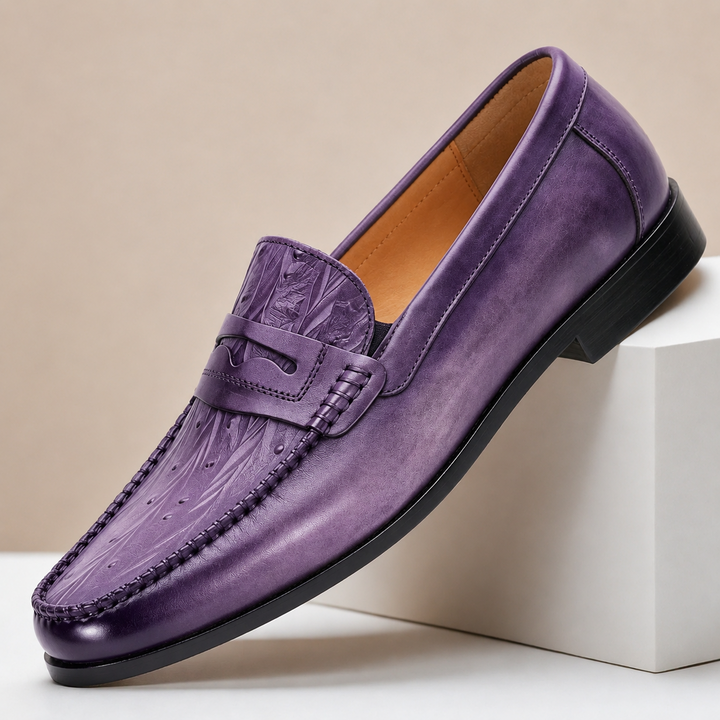 Corvani Cowhide Leather Loafers