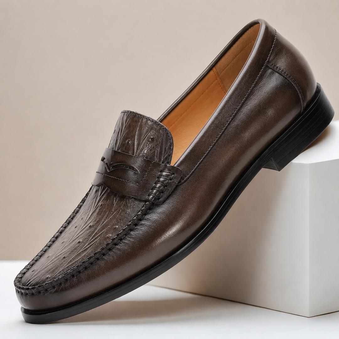 Corvani Cowhide Leather Loafers