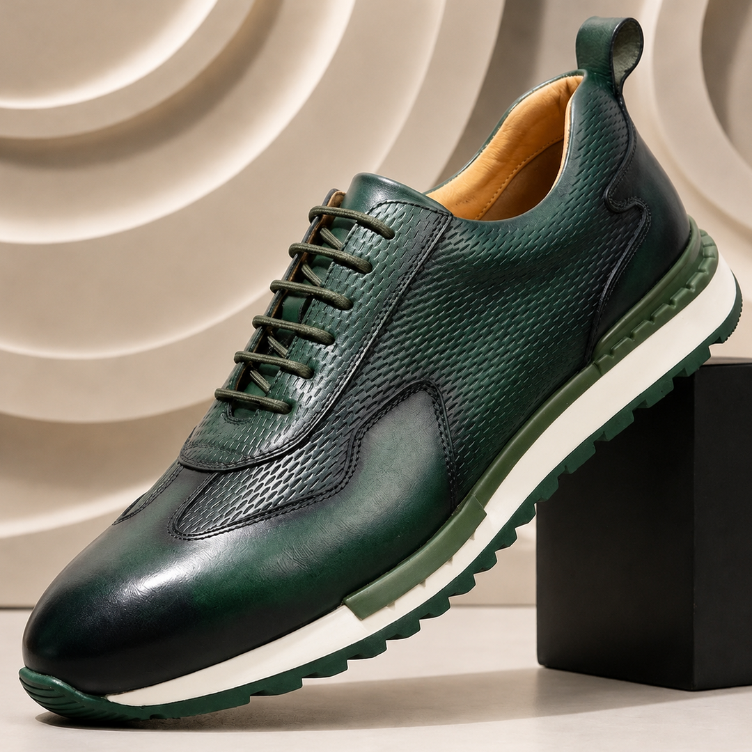 Taviano Cowhide Leather Sneakers