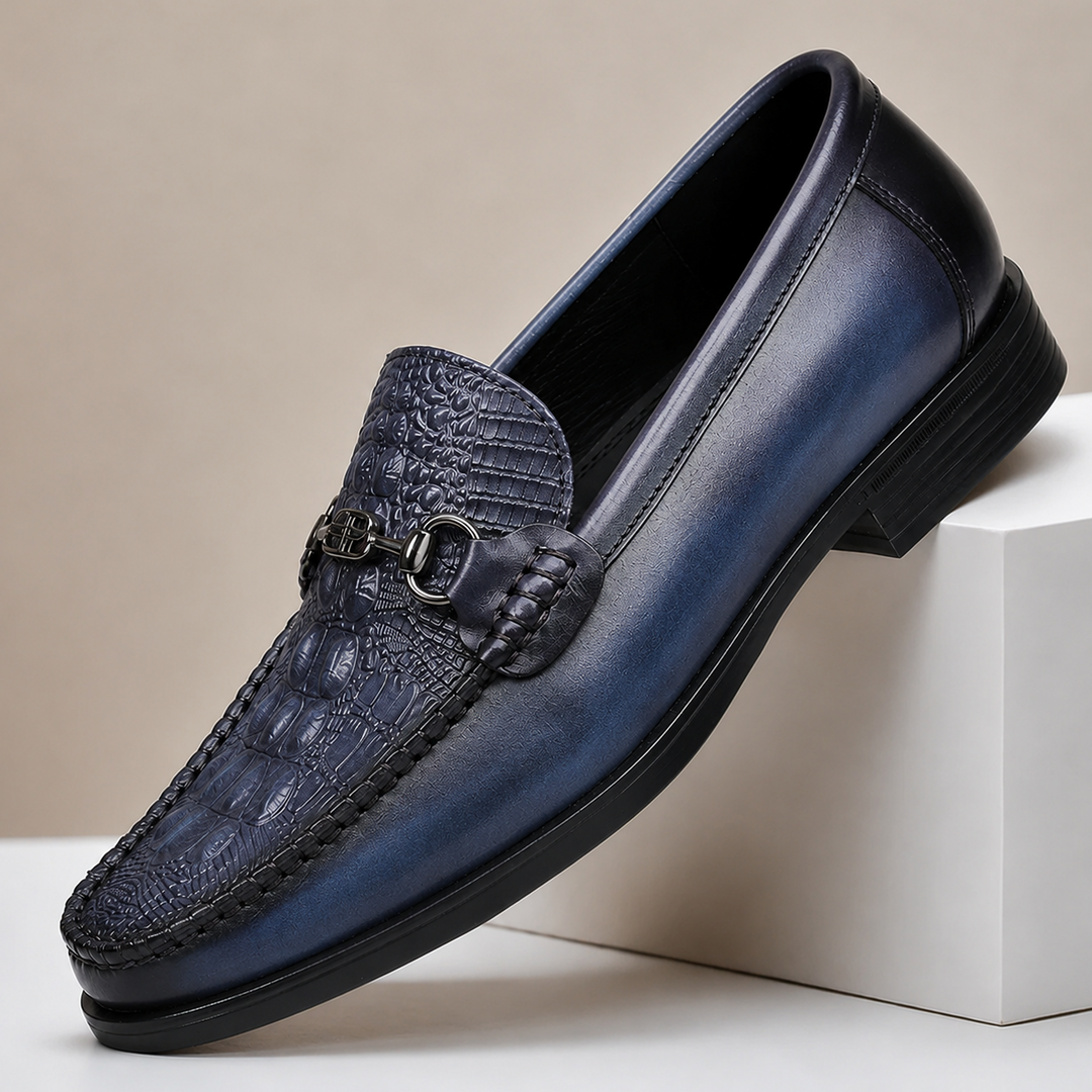 Lucentaro Cowhide Leather Loafers
