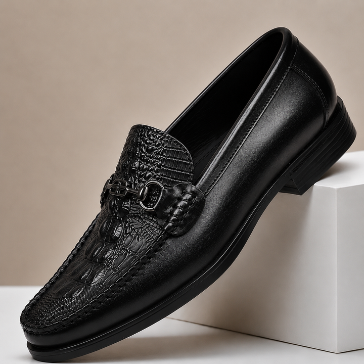 Lucentaro Cowhide Leather Loafers