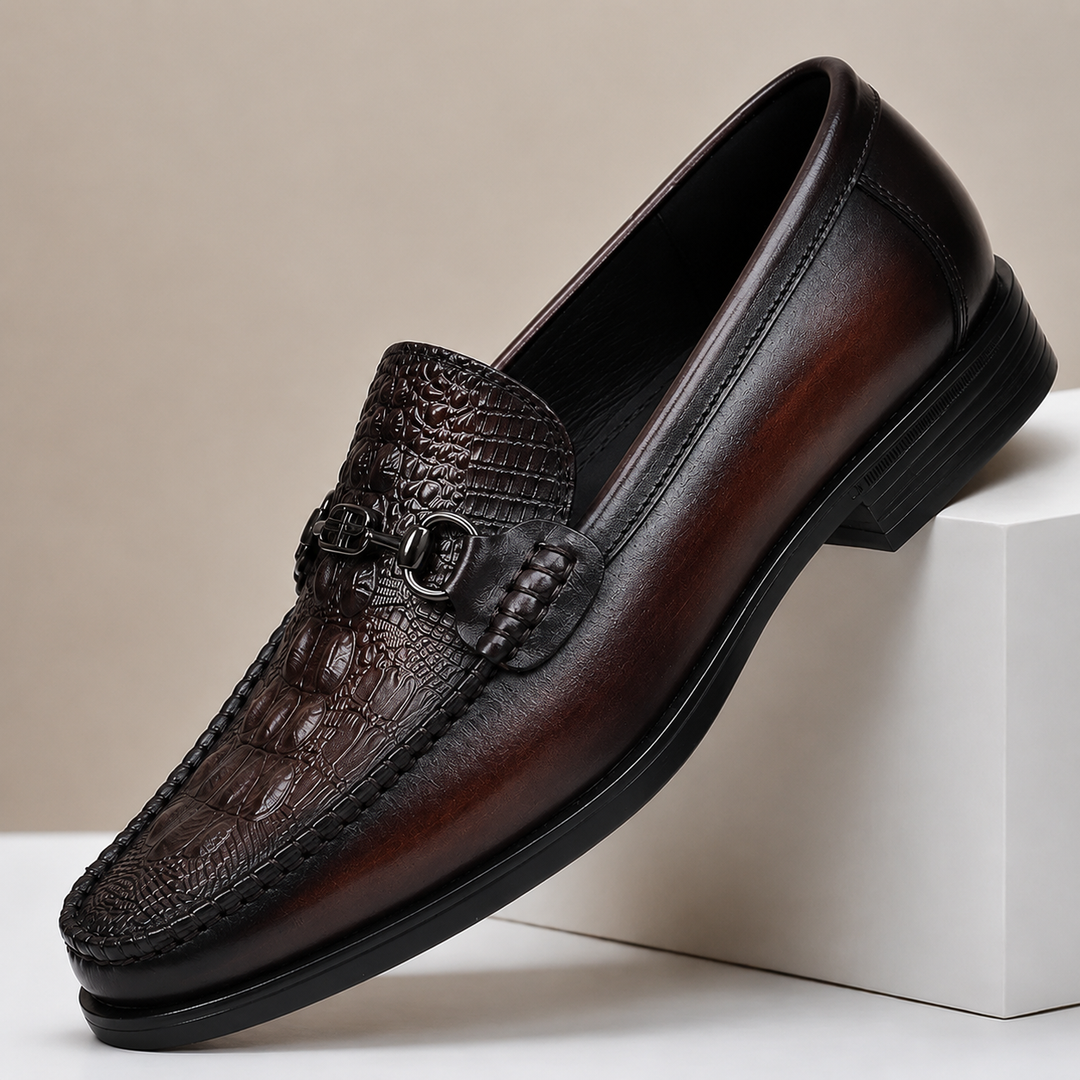 Lucentaro Cowhide Leather Loafers