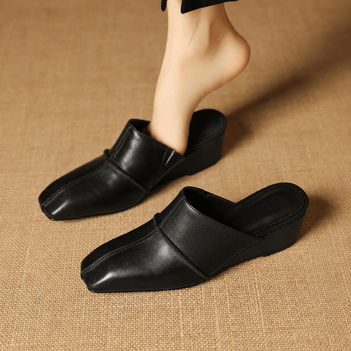 Lucie Genuine Leather Mules