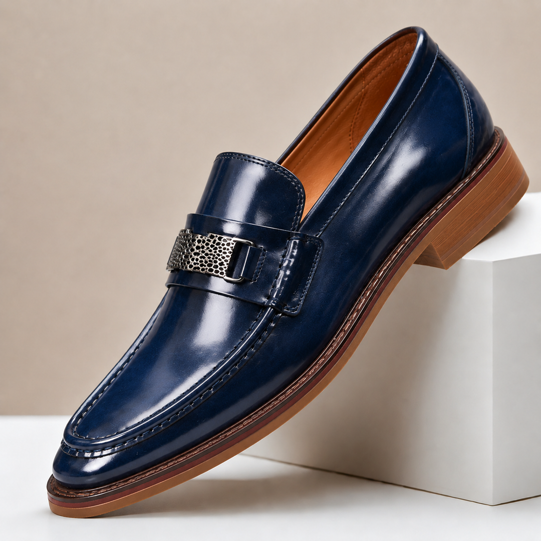 Lorviano Cowhide Leather Loafers