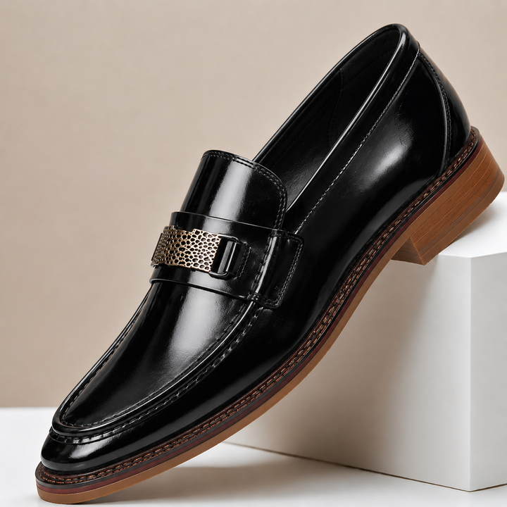 Lorviano Cowhide Leather Loafers