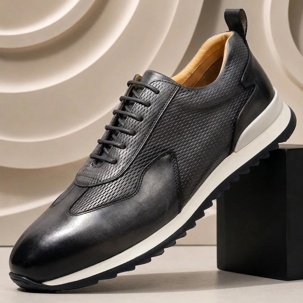 Taviano Cowhide Leather Sneakers