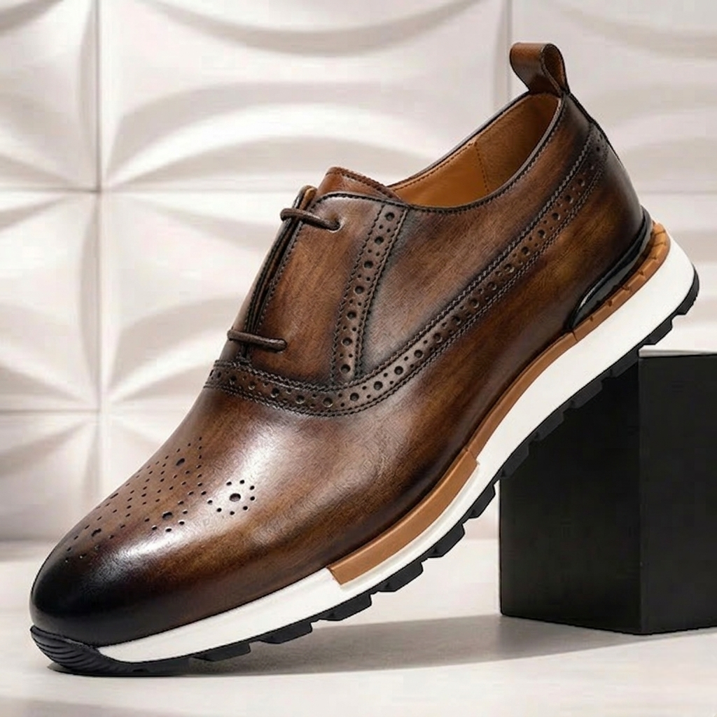 Giordano Cowhide Leather Sneakers