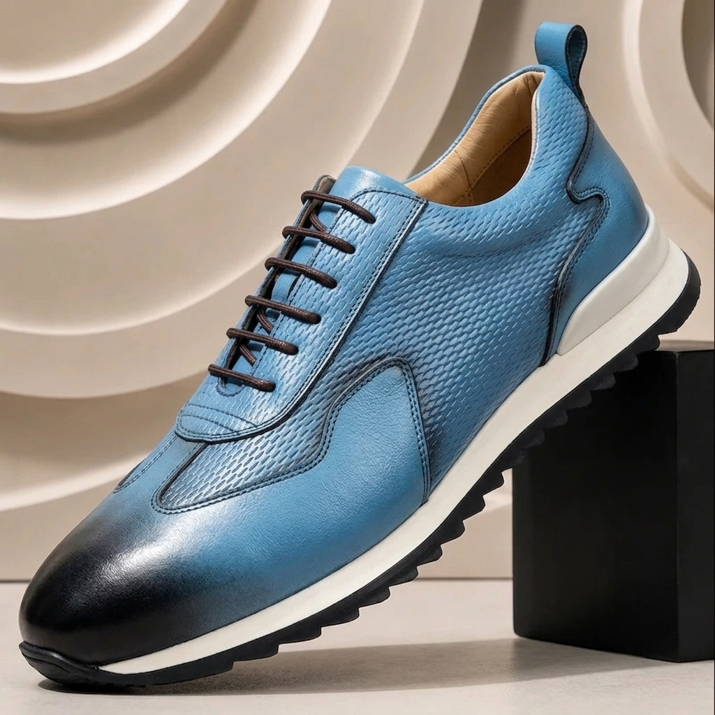 Taviano Cowhide Leather Sneakers