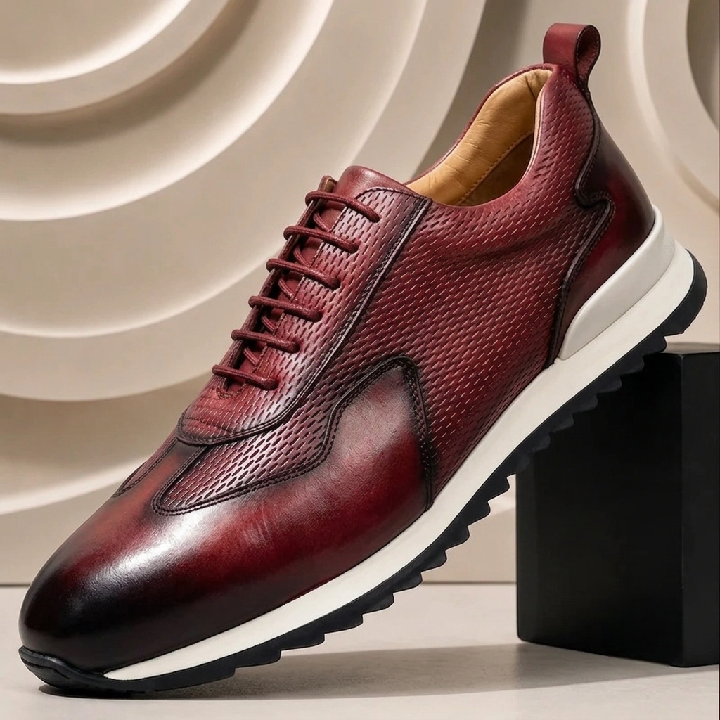 Taviano Cowhide Leather Sneakers