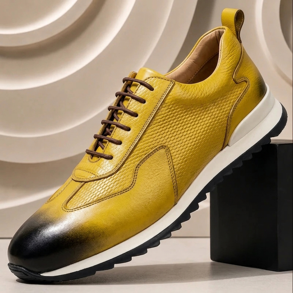 Taviano Cowhide Leather Sneakers