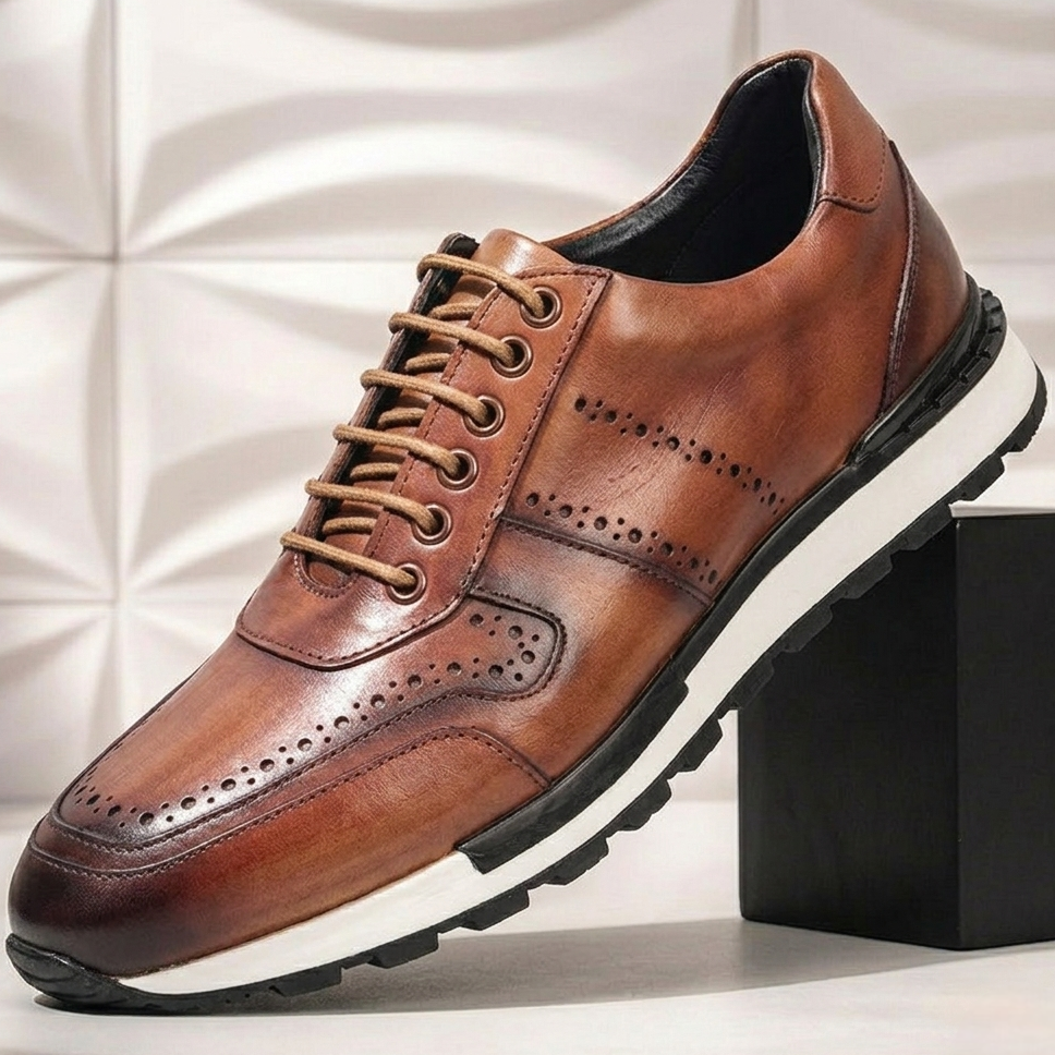 Fabio Cowhide Leather Sneakers