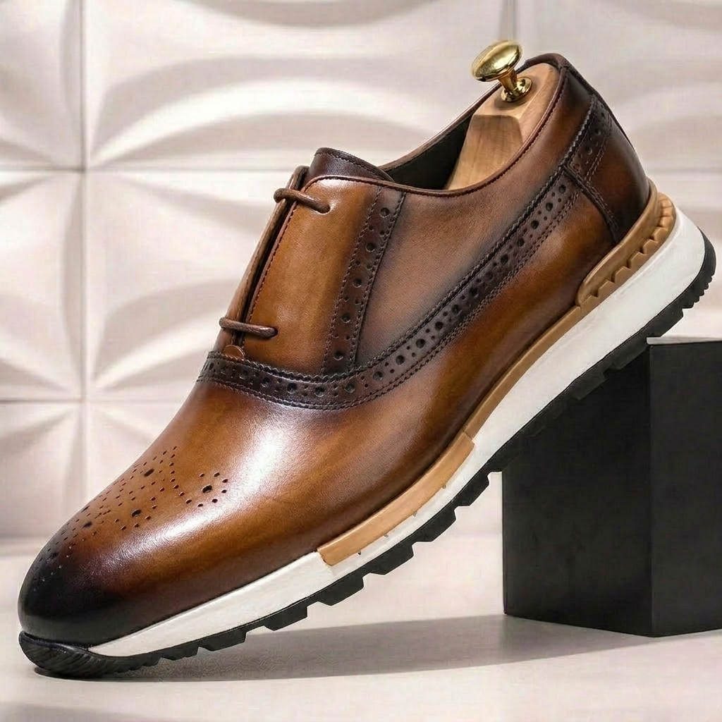 Luciano Cowhide Leather Sneakers