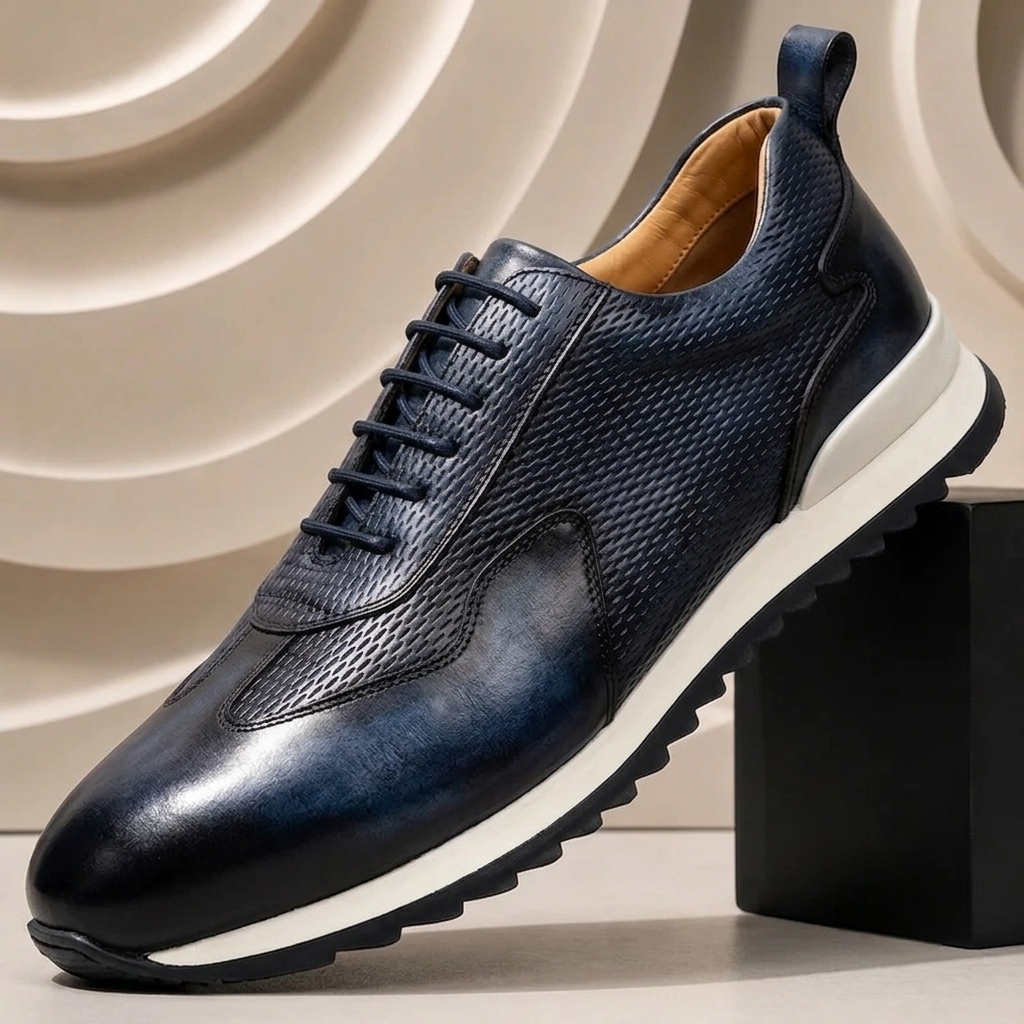 Taviano Cowhide Leather Sneakers