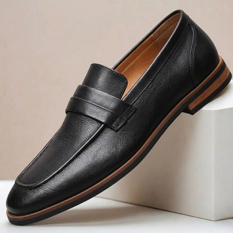 Alfero Cowhide Leather Loafers