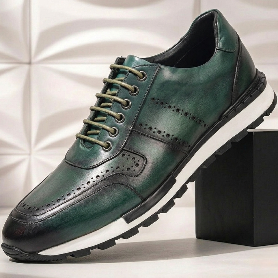 Fabio Cowhide Leather Sneakers