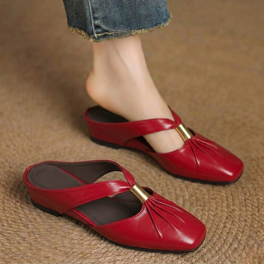 Almafi Genuine Leather Mules