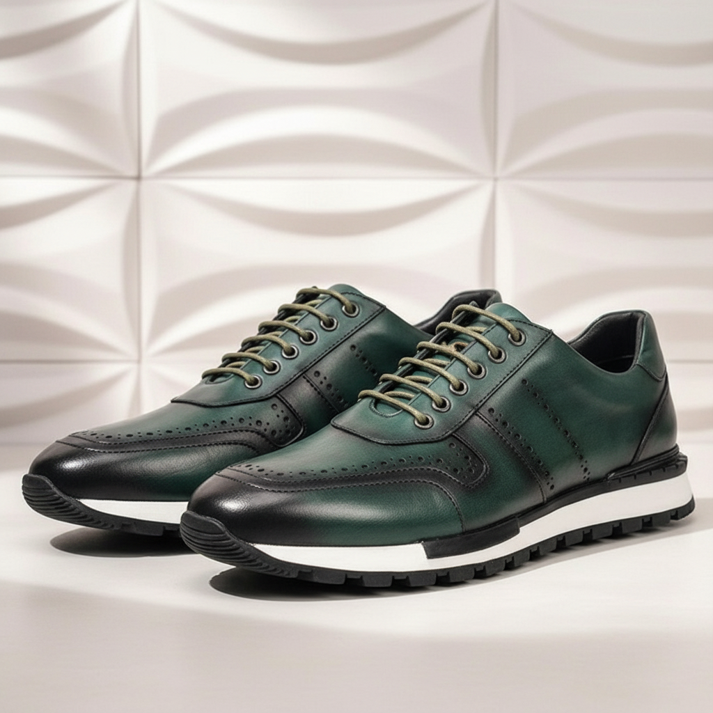 Fabio Cowhide Leather Sneakers