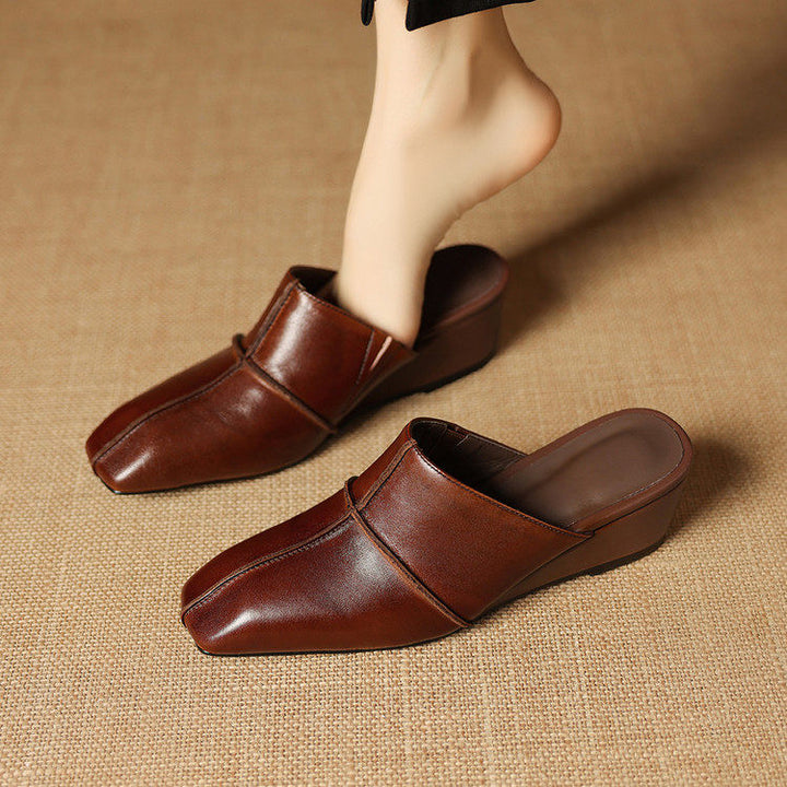 Lucie Genuine Leather Mules