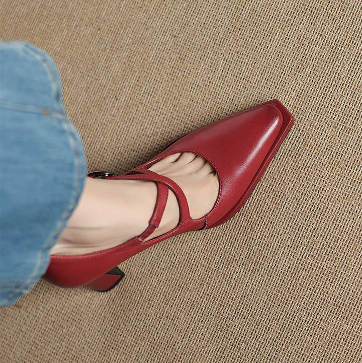 Elva Genuine Leather Heels