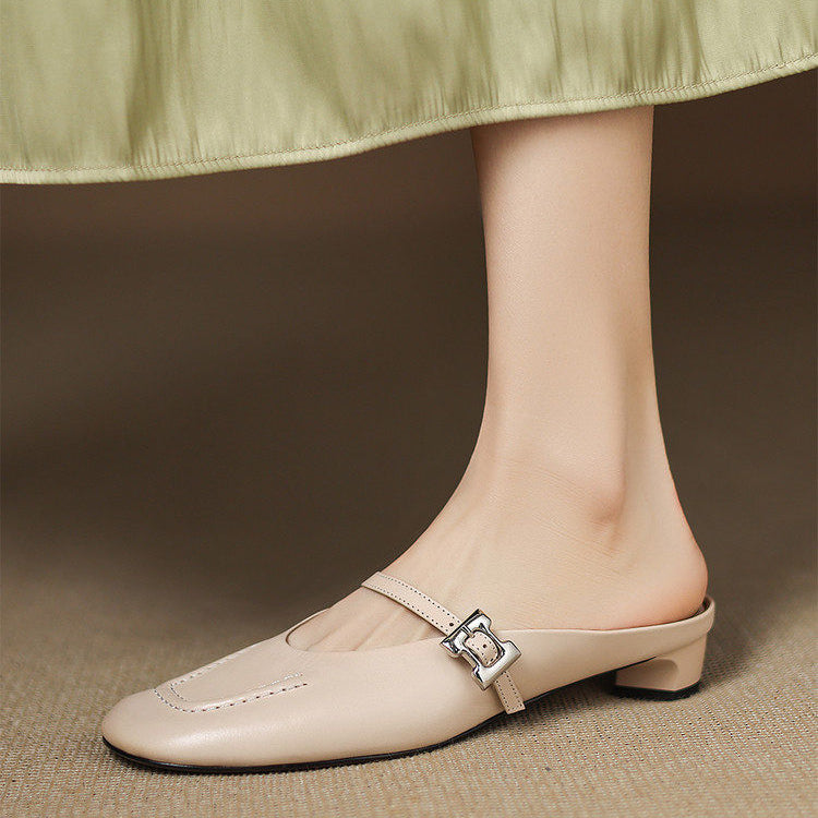 Elira Genuine Leather Mules