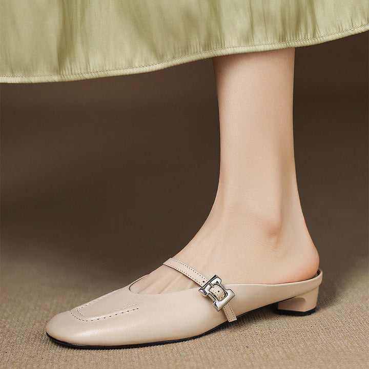 Elira Genuine Leather Mules