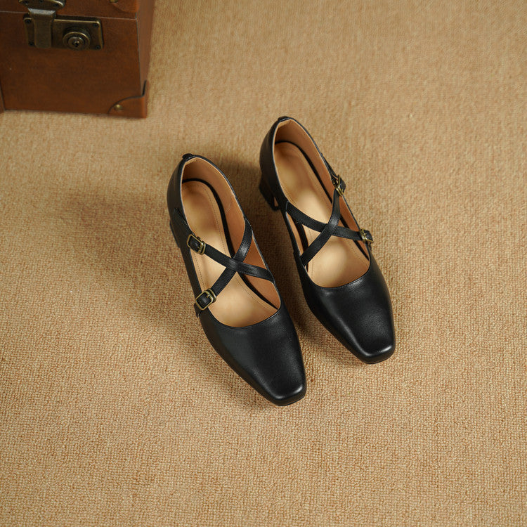 Auri Genuine Leather Heels