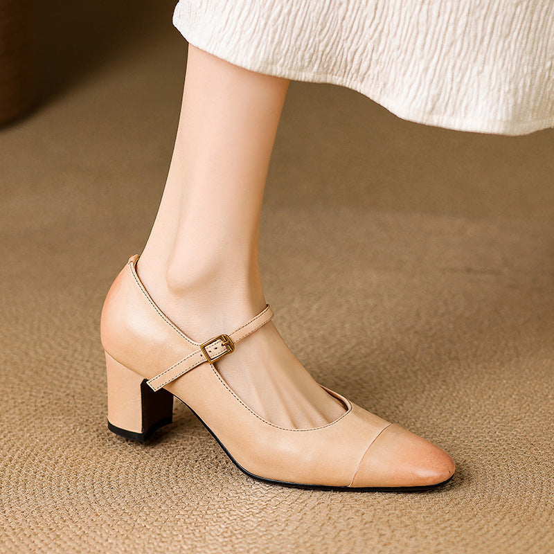 Estelle Genuine Leather Heels