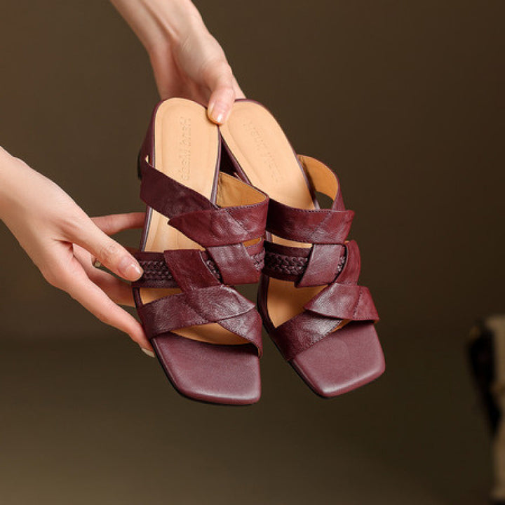 Elanora Genuine Leather Mules