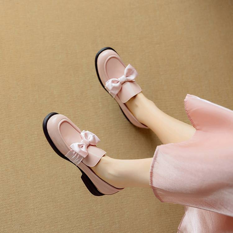 Noemi Genuine Leather Bow Loafers