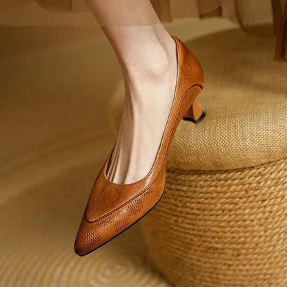 Liora Genuine Leather Heels