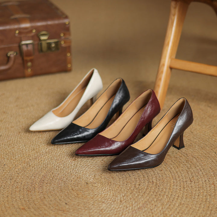 Valena Genuine Leather Heels