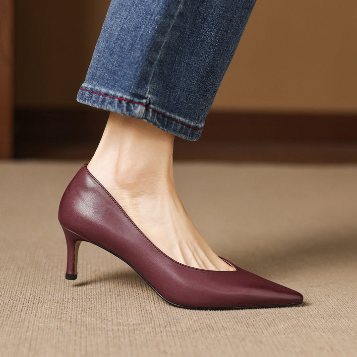 Lenora Genuine Leather Heels