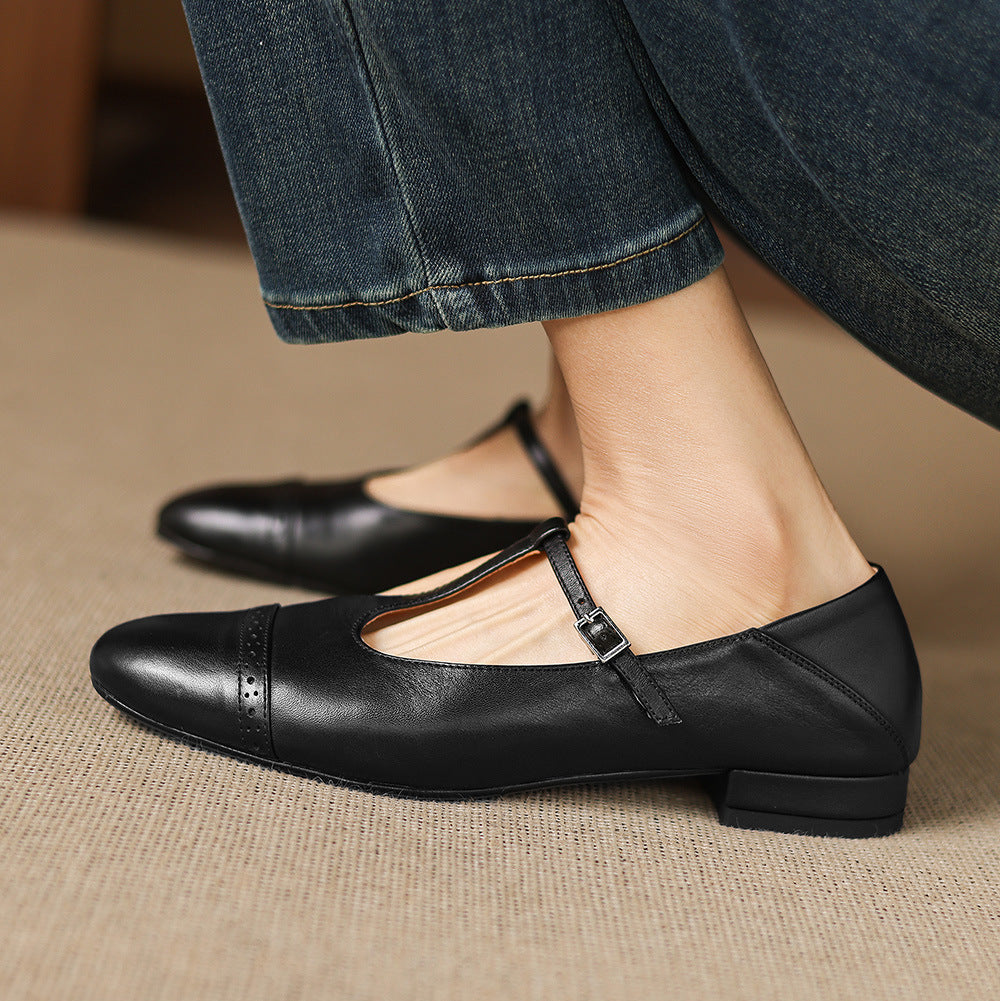 Elina Genuine Leather Flats