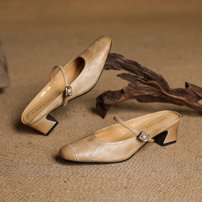 Vivette Genuine Leather Mules