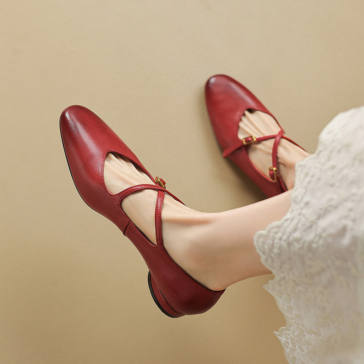 Esmira Genuine Leather Flats