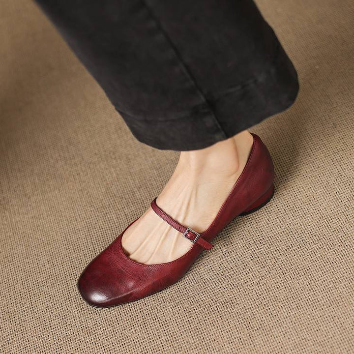 Rose Genuine Leather Flats