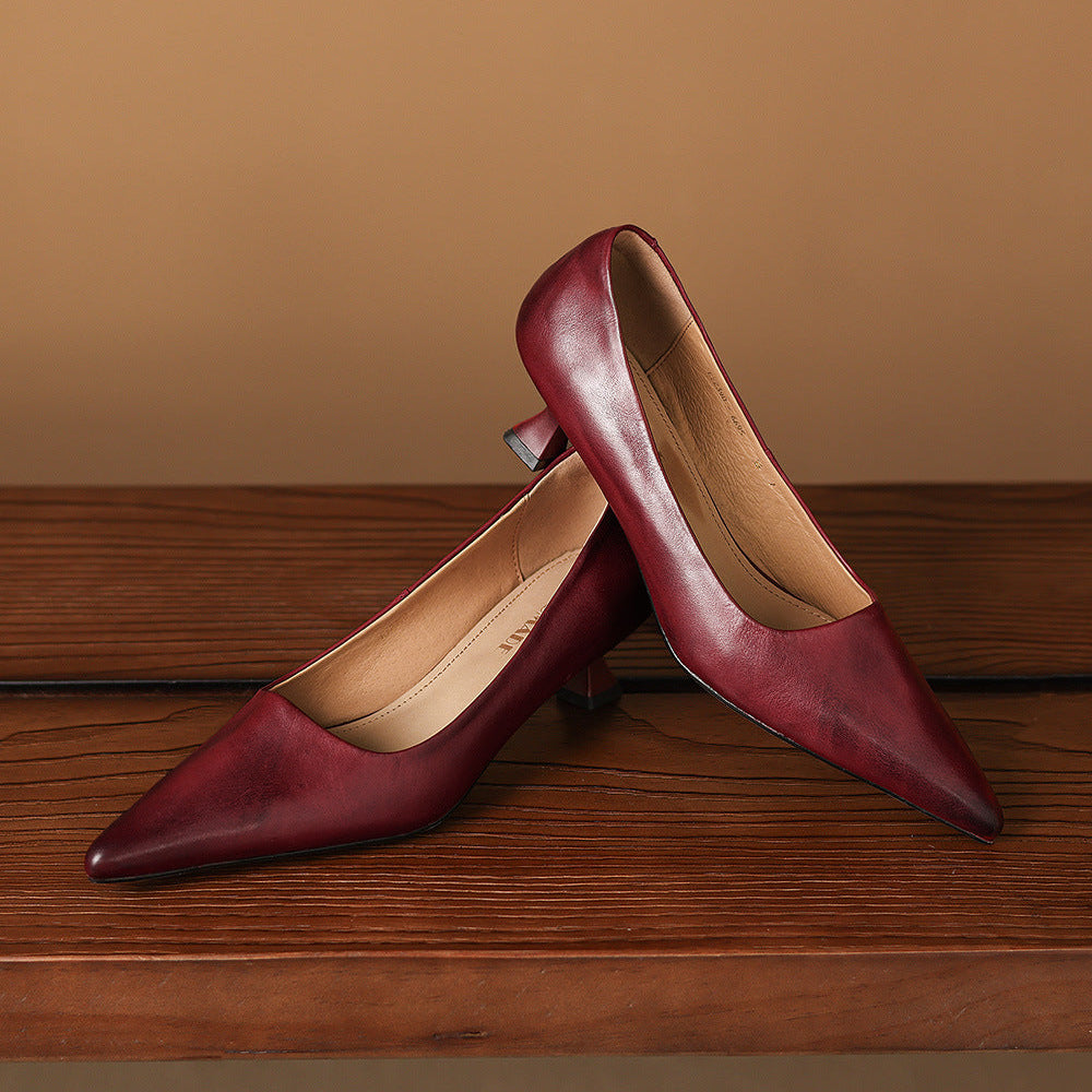 Calina Genuine Leather Heels