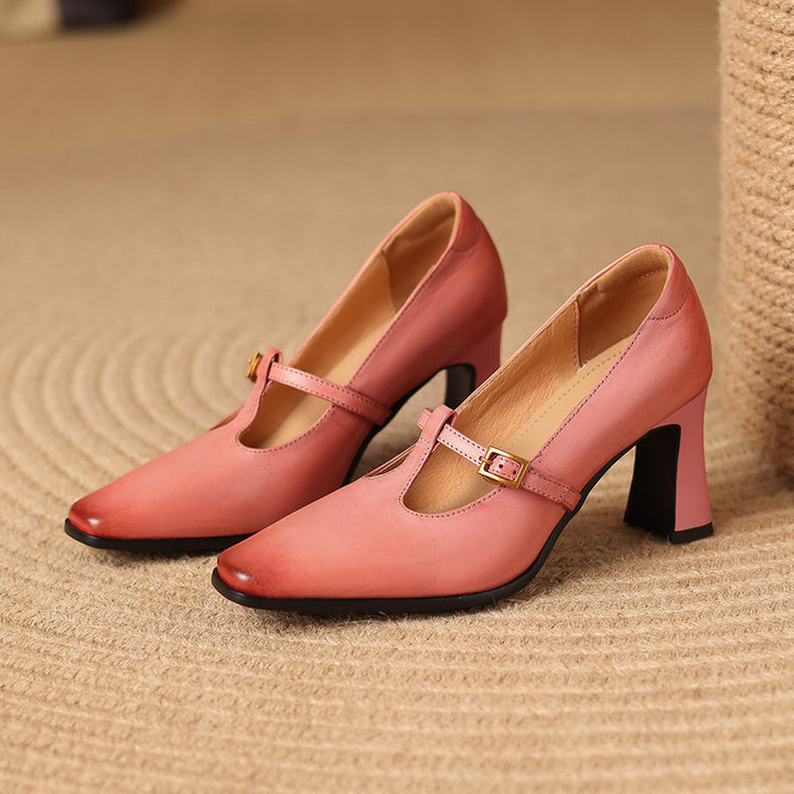 Velmira Genuine Leather Heels