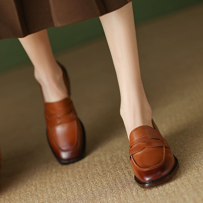 Ormont Genuine Leather Heeled loafers