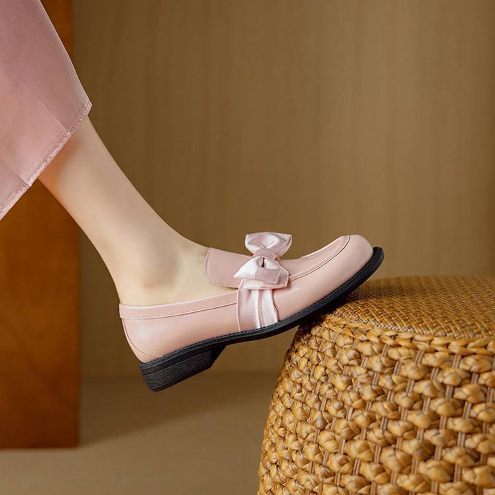 Noemi Genuine Leather Bow Loafers