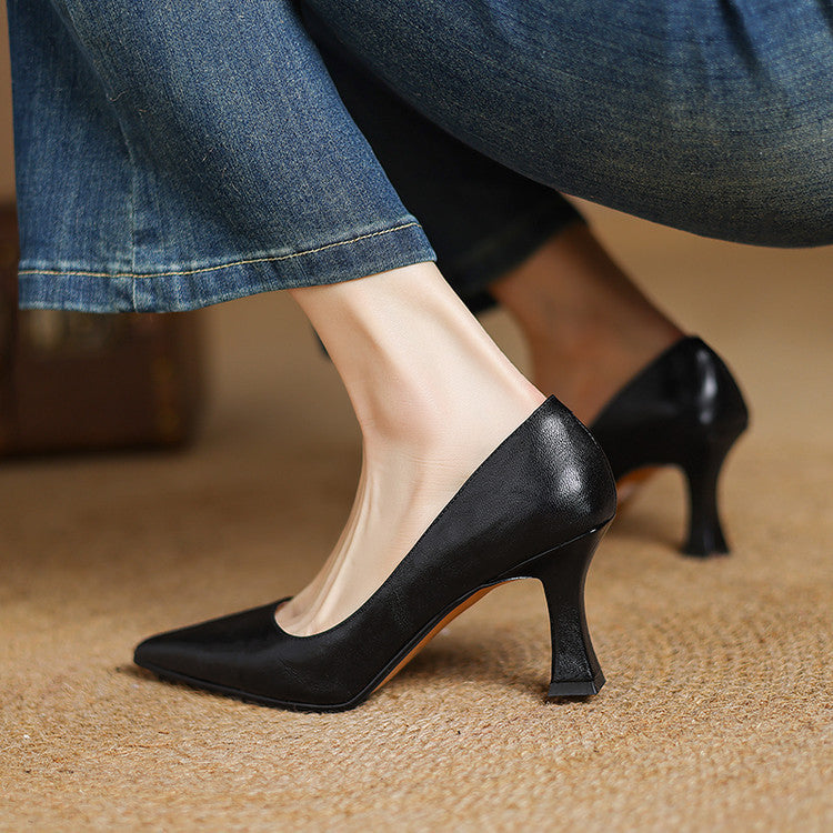 Valena Genuine Leather Heels