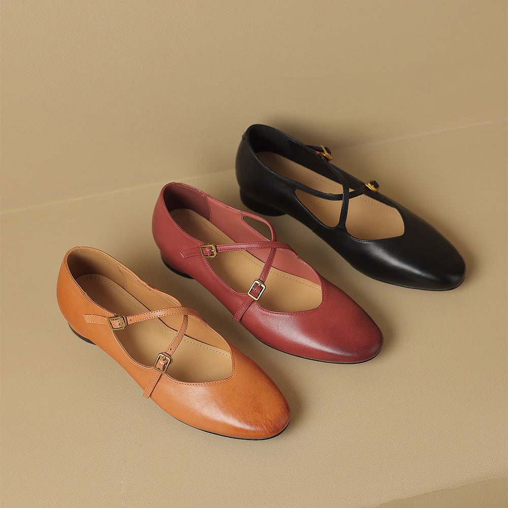 Esmira Genuine Leather Flats
