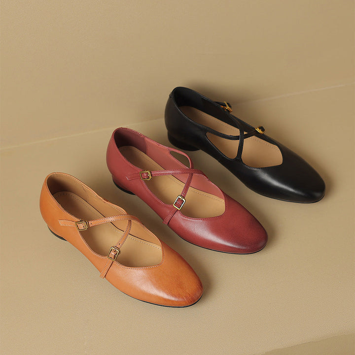 Esmira Genuine Leather Flats