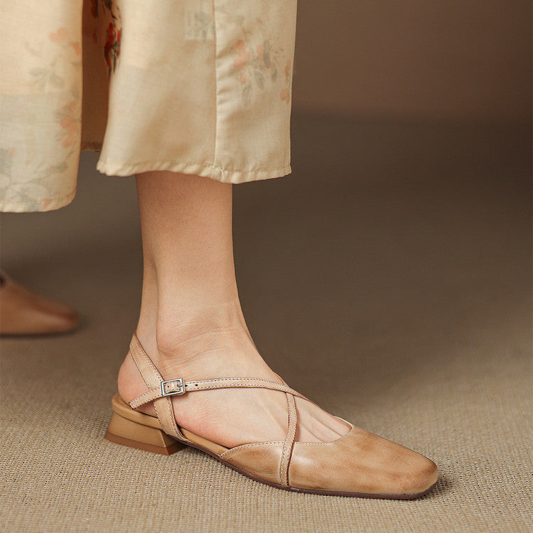 Saline Genuine Leather Flats