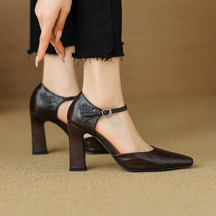 Velinia Genuine Leather Heels