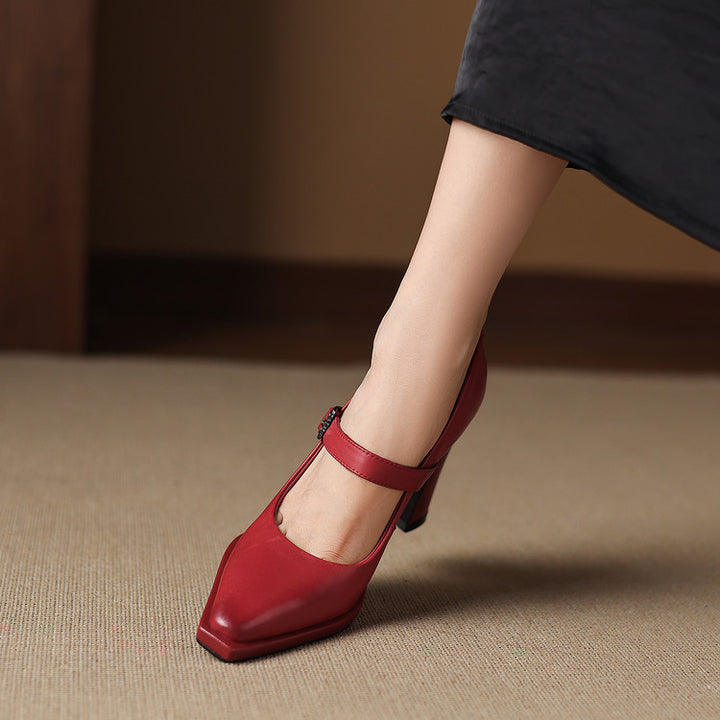 Clara Genuine Leather Heels