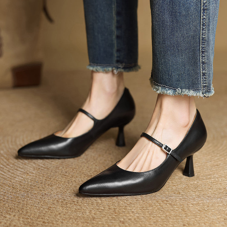 Eva Genuine Leather Heels